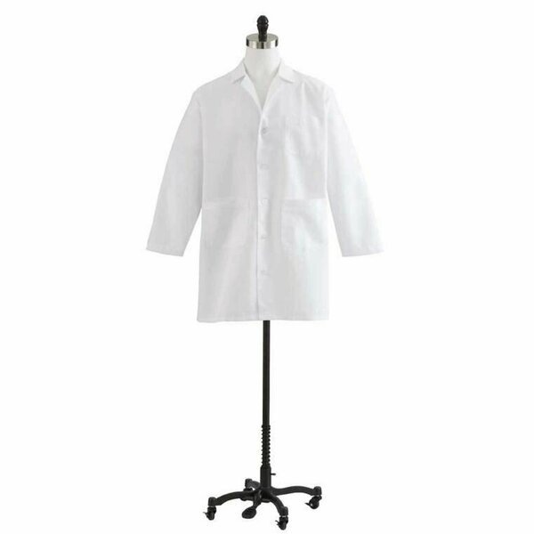 Medline Unisex Lab Coat, Staff Length, Poplin, 3 Pockets, White, Size 40 MDT12WHT40E